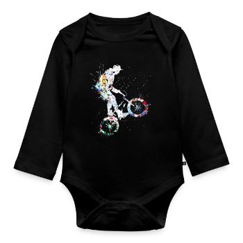 BMX Fahrrad / BMX Bike / BMX Freestyle - Organic Longsleeve Baby Bodysuit - black - Front