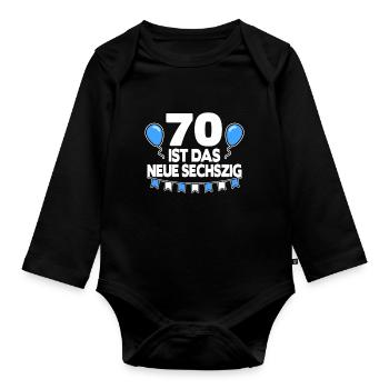 Geschenk 70. Geburtstag 70 Jahre lustig Spruch - Baby Bio-Langarm-Body - Schwarz - Vorne