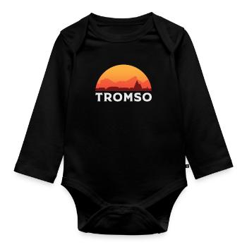 Tromso Norwegen Stadt Ferien Geschenk Spruch Cool - Baby Bio-Langarm-Body - Schwarz - Vorne