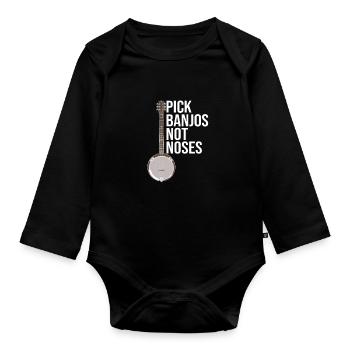 Banjo - Pick Banjos Not Noses - Body Bébé bio manches longues - noir - Devant