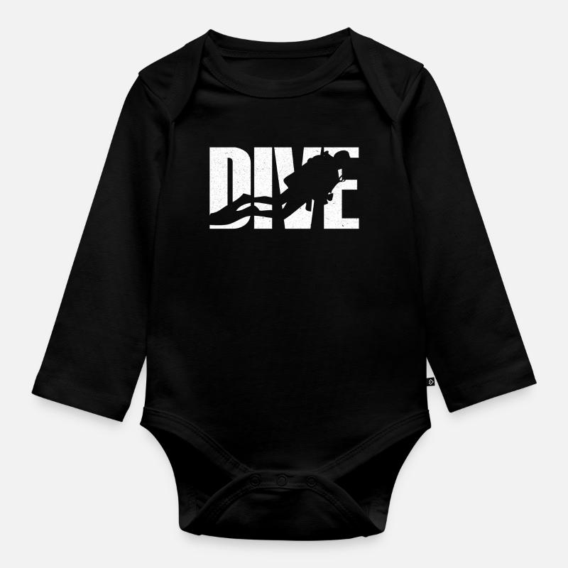 Tauchen Taucher - Baby Bio-Langarm-Body - Schwarz