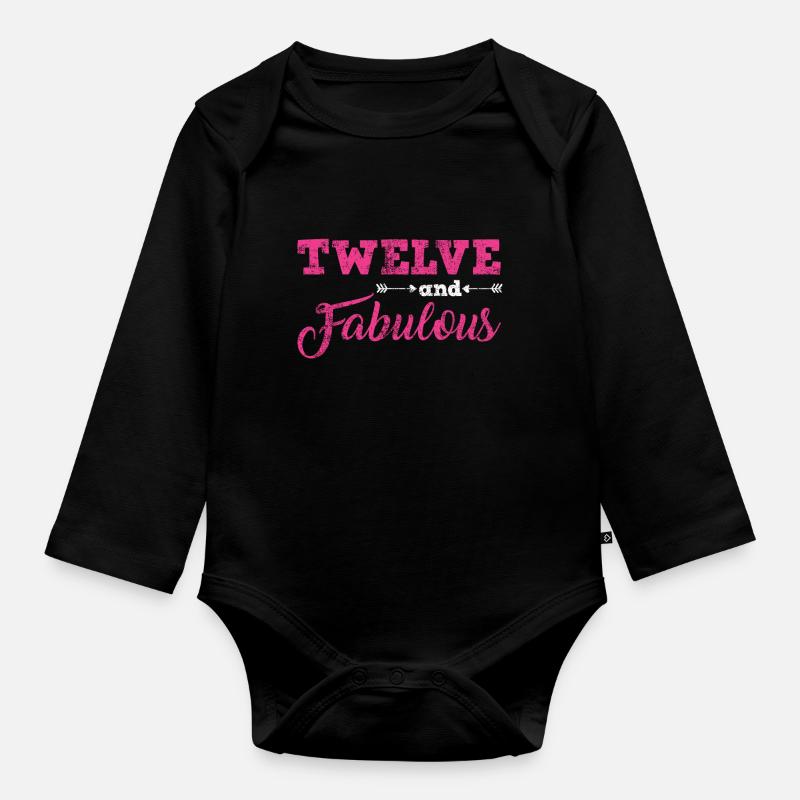 12e anniversaire - Body Bébé bio manches longues - noir