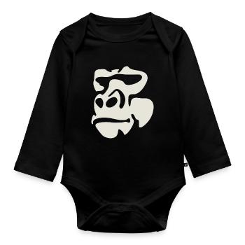 Gorilla - Baby Bio-Langarm-Body - Schwarz - Vorne