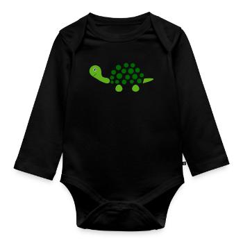 Turtle Turtles - Organic Longsleeve Baby Bodysuit - black - Front