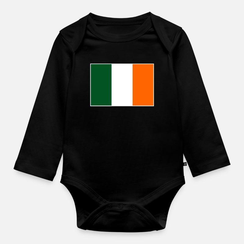 Drapeau de l’Irlande - Body Bébé bio manches longues - noir