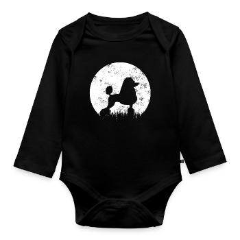 Dog Poodle - Organic Longsleeve Baby Bodysuit - black - Front