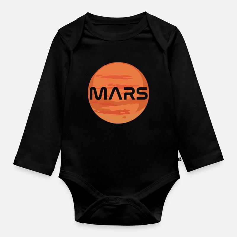 Planète Mars - Body Bébé bio manches longues - noir