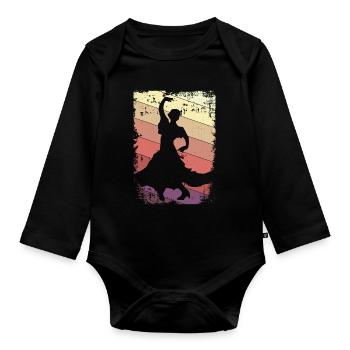 Flamenco Dancing - Organic Longsleeve Baby Bodysuit - black - Front