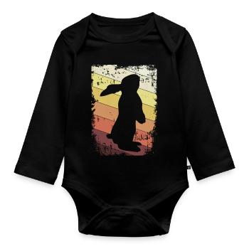 Rabbit - Organic Longsleeve Baby Bodysuit - black - Front