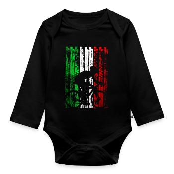 Bicycletta italia - Fahrrad fahren Italien Cyclist - Baby Bio-Langarm-Body - Schwarz - Vorne