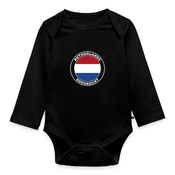 Dordrecht Netherlands Flag Dordrecht Holland - Organic Longsleeve Baby Bodysuit - black - Front