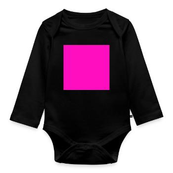 Pink Background Texture Customize Template - Organic Longsleeve Baby Bodysuit - black - Front