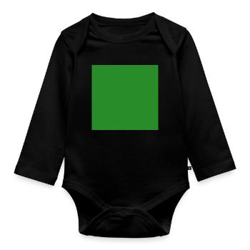 grüner Hintergrund Textur Vorlage personalisieren - Baby Bio-Langarm-Body - Schwarz - Vorne