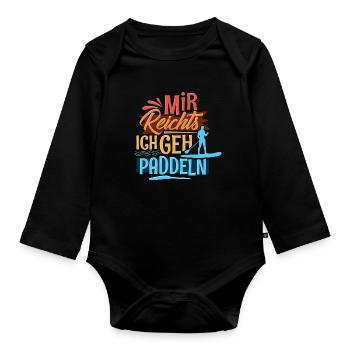Stand up paddling - Organic Longsleeve Baby Bodysuit - black - Front