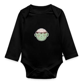 Zombie Brain in a Mug - Organic Longsleeve Baby Bodysuit - black - Front
