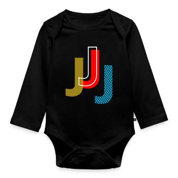 j - Organic Longsleeve Baby Bodysuit - black - Front