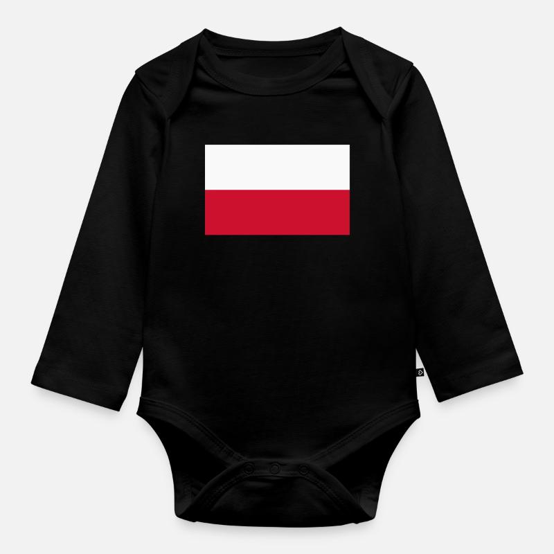 Drapeau de la Pologne - Body Bébé bio manches longues - noir