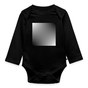 Gray Background Texture Template Personalize - Organic Longsleeve Baby Bodysuit - black - Front