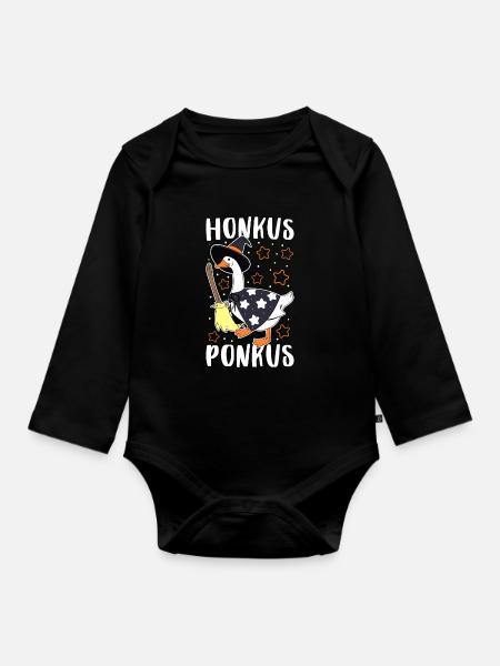 Honkus Ponkus Shirt Gans Meme Halloween Kostüm - Baby Bio-Langarm-Body - Schwarz