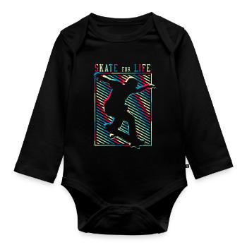 SK8R | Skate for Life - Organic Longsleeve Baby Bodysuit - black - Front