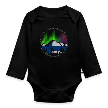 Northern Lights Experience Design - Organic Longsleeve Baby Bodysuit - black - Front
