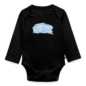Background Blau Schwarz - Baby Bio-Langarm-Body - Schwarz - Vorne