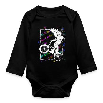 Bmx Fahrrad - BMX Rad fahren - BMX Fahrer - Body Bébé bio manches longues - noir - Devant
