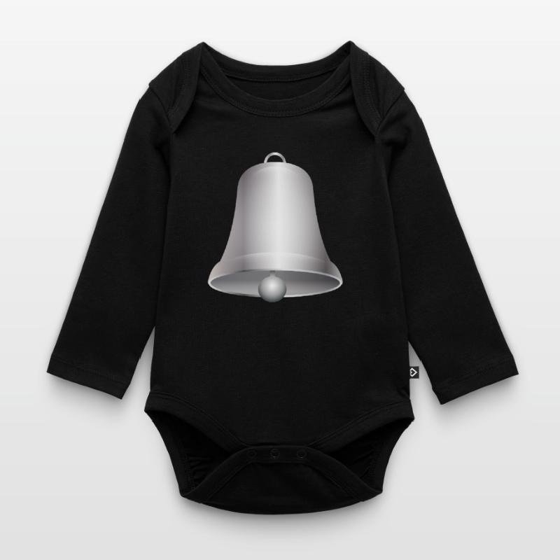 große silberfarbene Kirchen Glocke oder Glöckchen Baby Bio-Langarm-Body