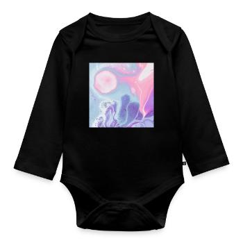 mouse pad colorful texture design - Organic Longsleeve Baby Bodysuit - black - Front
