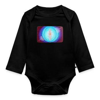 SchöpfungsLicht der göttlichen Reinigung - Baby Bio-Langarm-Body - Schwarz - Vorne