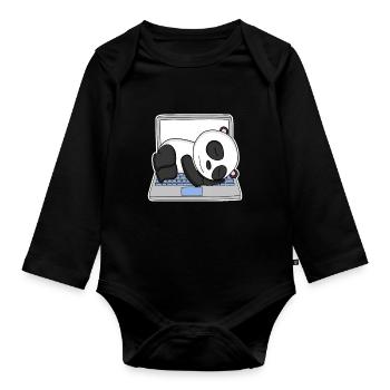 Cadeau pour homme programmeur nerd informatique - Body Bébé bio manches longues - noir - Devant