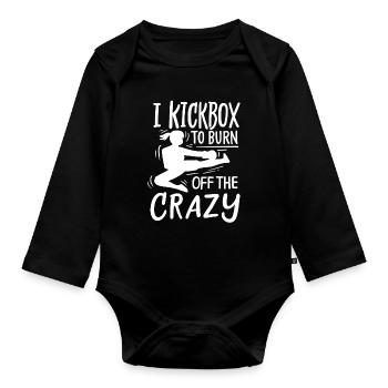Kickboxing Arts Martiaux - Body Bébé bio manches longues - noir - Devant