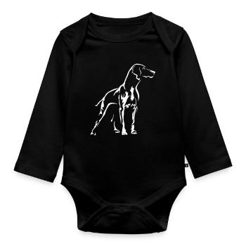 Magyar Vizsla "Black Edition" - Baby Bio-Langarm-Body - Schwarz - Vorne