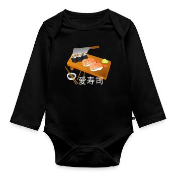 J'aime les sushis - Body Bébé bio manches longues - noir - Devant