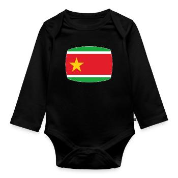Flagge von Guadeloupe - Baby Bio-Langarm-Body - Schwarz - Vorne
