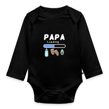 expectant father - dad is loaded - Organic Longsleeve Baby Bodysuit - black - Front