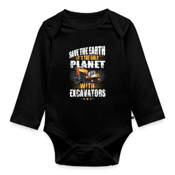 Opérateur de pelleteuse Opérateur de pelleteuse - Body Bébé bio manches longues - noir - Devant