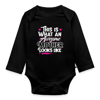 Mama Mutter - Baby Bio-Langarm-Body - Schwarz - Vorne