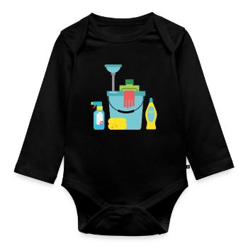 Cleaning products - Organic Longsleeve Baby Bodysuit - black - Front