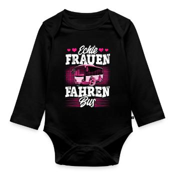 Busfahrerin - Baby Bio-Langarm-Body - Schwarz - Vorne