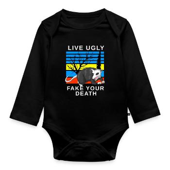 Opossum - Baby Bio-Langarm-Body - Schwarz - Vorne