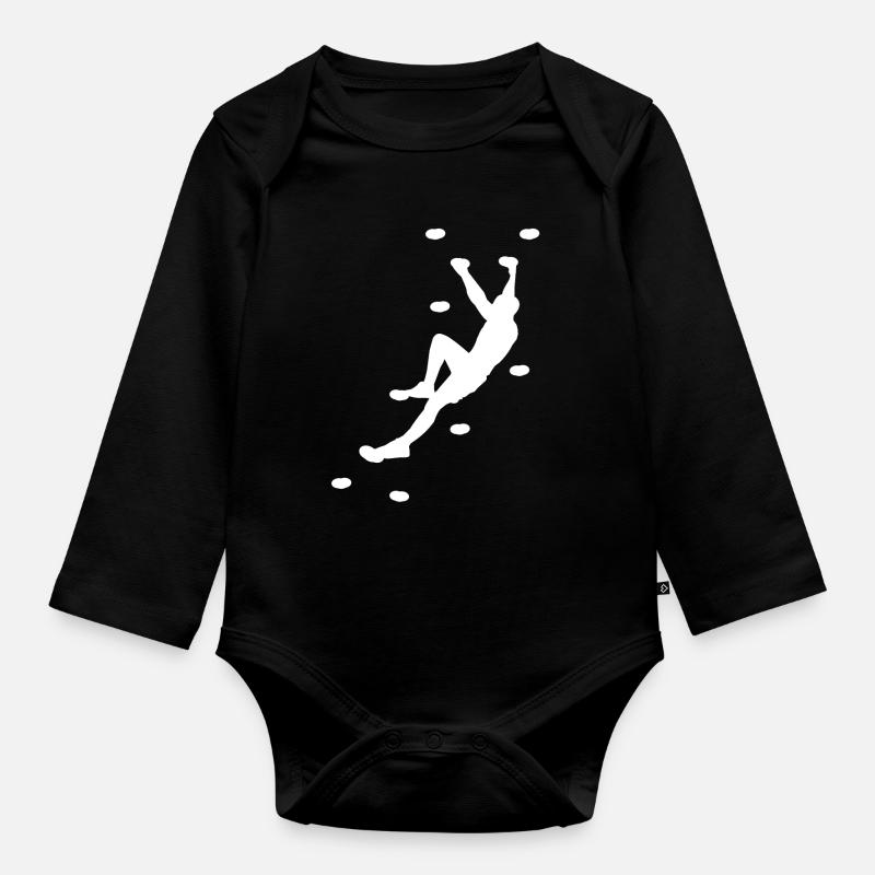 Escalade, bloc, escalade - Body Bébé bio manches longues - noir