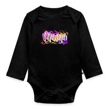 Maman - Body Bébé bio manches longues - noir - Devant