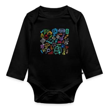 School Learning Timpani School Start School Start - Organic Longsleeve Baby Bodysuit - black - Front