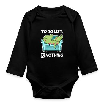 To do list Nothing Dinosaur - Organic Longsleeve Baby Bodysuit - black - Front