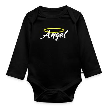 Je suis un ange - Ange - Body Bébé bio manches longues - noir - Devant