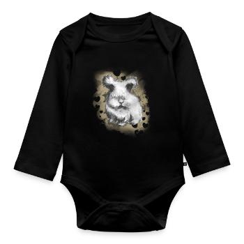 Rabbit - Organic Longsleeve Baby Bodysuit - black - Front