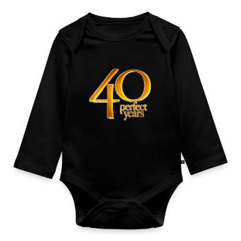 40th Birthday - Organic Longsleeve Baby Bodysuit - black - Front