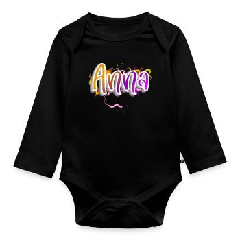 Anna - Organic Longsleeve Baby Bodysuit - black - Front
