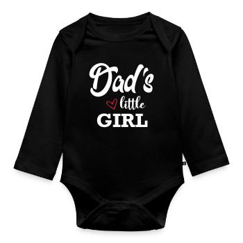 Bébé enfant papa papa Petite fille Petite fille Petite fille - Body Bébé bio manches longues - noir - Devant